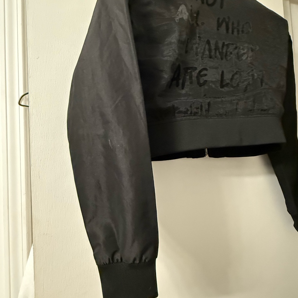 Black Women's Bomber Jacket - Picture 6 of 9